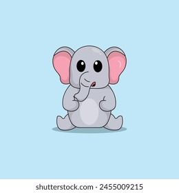 cute elehant cartoon vector icon illustration.animal icon illustration. flat style concept cute