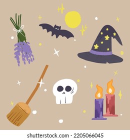 Cute element Halloween freehand graphic, concept wax crayon art, and vector lines.