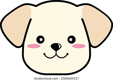 cute element or icon of happy puppy labrador face vector illustration