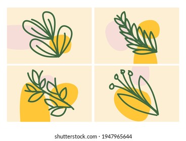 El elemento de corte deja un vector de naturaleza de icono. Forma abstracta. Ilustración contemporánea del dibujo a mano, concepto minimalista y elegante. plantilla para el diseño de iconos