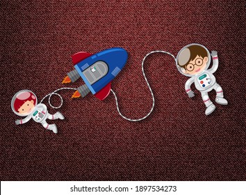 Cute element on space theme illustration