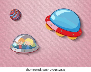 Cute element on space theme illustration