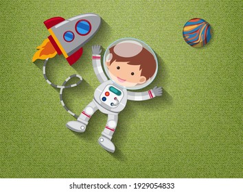 Cute element on space theme illustration