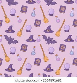 Cute element Witchcraft Seamless Design