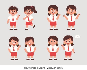 Cute Elementary Student Talking Discussing Something