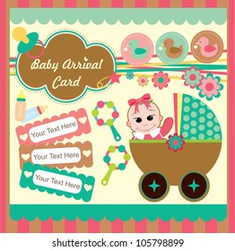 cute elements for baby scrapbook. vector illustration