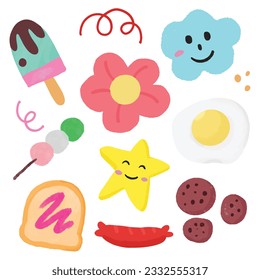cute elements cartoon images style.