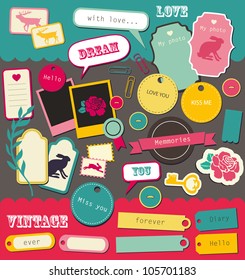 cute elements for scrapbooking. vector illustration