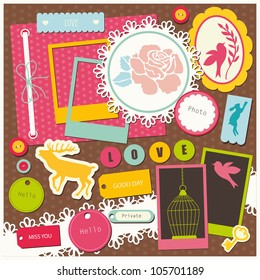 cute elements for scrapbooking. vector illustration