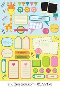 cute elements for scrap-booking. vector illustration