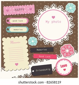 cute elements for scrap-booking. vector illustration