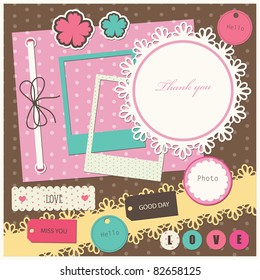 cute elements for scrap-booking. vector illustration