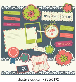 cute elements for scrapbooking. vector illustration