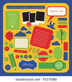 cute elements for scrapbooking. vector illustration