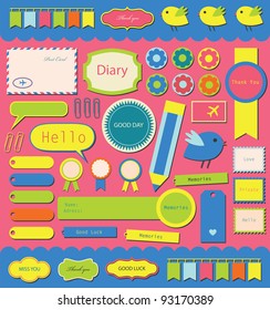 cute elements for scrapbooking. vector illustration