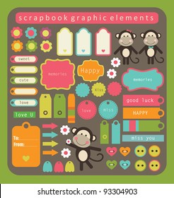 cute elements for scrap-booking. vector illustration