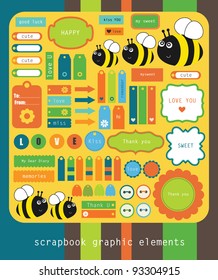 cute elements for scrap-booking. vector illustration