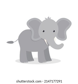 Cute elephant. Animal of Africa. Vector illustration in a flat style. Eps 10
