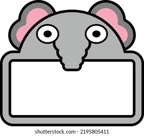 cute elephant animal board vector illustration design
