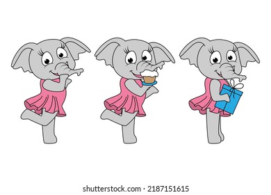 cute elephant animal cartoon graphic