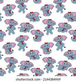 cute elephant animal cartoon pattern