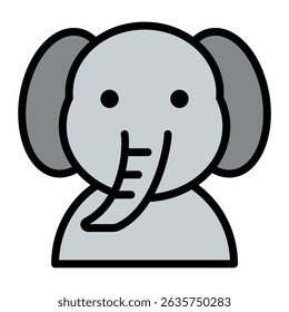 Cute Elephant Animal Icon Illustration