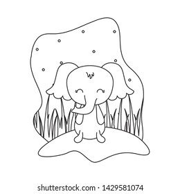 cute elephant animal isolated icon