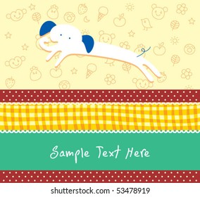 cute elephant arrival card
