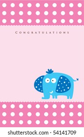 cute elephant arrival card