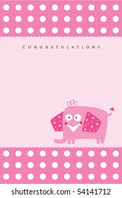 cute elephant arrival card