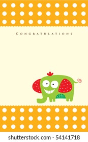 cute elephant arrival card