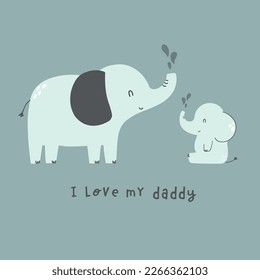 cute elephant with cute baby