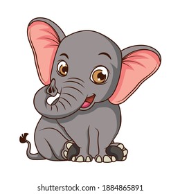cute elephant baby cartoon character vector illustration design