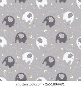 cute elephant baby kids pattern