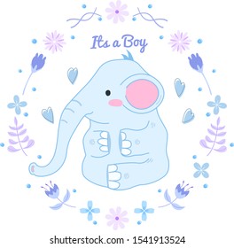Cute elephant for baby shower