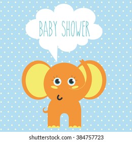 cute elephant baby shower card design. vector illustration