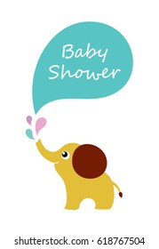 cute elephant baby shower vector