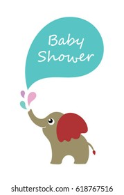 cute elephant baby shower vector