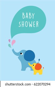 cute elephant baby shower vector