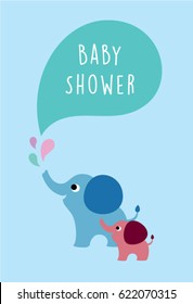cute elephant baby shower vector
