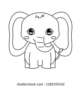 cute elephant baby sitting cartoon