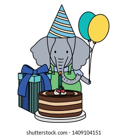 Cute Elephant In Birthday Party