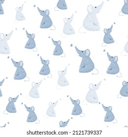 Elefant mit Schmetterling-nahtlosem Muster. Frische Kindertracerie im Doodle-Stil. Handgezeichnete Textur für Gewebe, Tapeten, Textilien, Druck, Titel, Packpapier. Vektorgrafik.