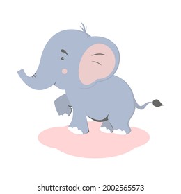 cute elephant calf illustration image. Use it for happy birthday invitation cards, t-shirt screen printing, children's book covers.