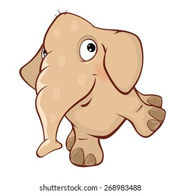 Cute elephant calf  vector illustration. Cartoon 