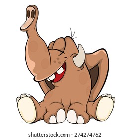 Cute elephant calf vector illustration. Cartoon 