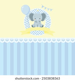 Cute Elephant Card Birthday Party Baby Shower