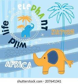 cute elephant card vector illustration