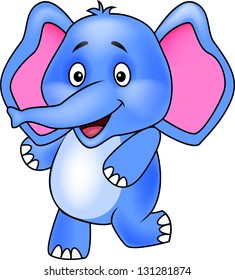 Cute Elephant Cartoon Stock Vector (Royalty Free) 131281874 | Shutterstock