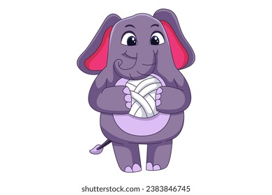 Cute Elephant Cartoon Character Design